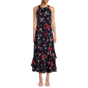 CALVIN KLEIN Floral Belted Midi Dress 4